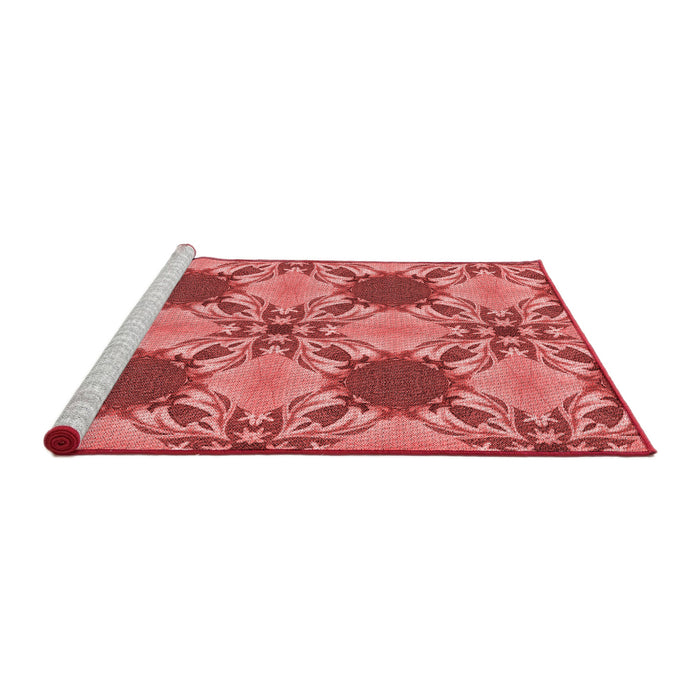 Sideview of Machine Washable Transitional Red Rug, wshpat2039rd