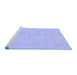 Sideview of Machine Washable Transitional Sky Blue Rug, wshpat204blu