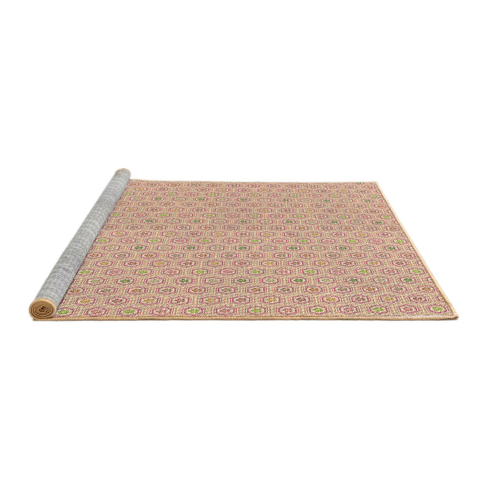 Sideview of Machine Washable Transitional Khaki Gold Rug, wshpat204brn