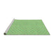 Sideview of Machine Washable Transitional Green Rug, wshpat204grn