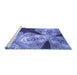 Sideview of Machine Washable Transitional Sky Blue Rug, wshpat2040blu