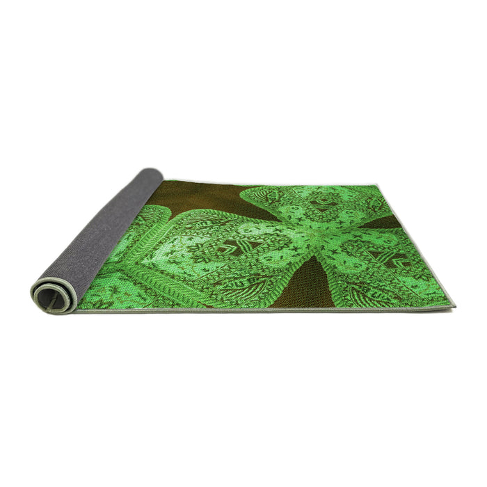 Thickness of Patterned Neon Green Rug, pat2040grn