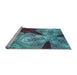 Sideview of Machine Washable Transitional Bright Turquoise Blue Rug, wshpat2040lblu