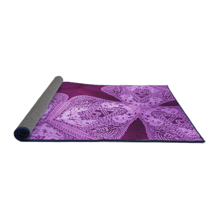 Thickness of Patterned Purple Rug, pat2040pur