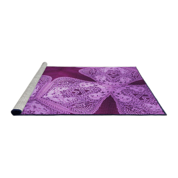 Sideview of Machine Washable Transitional Purple Rug, wshpat2040pur