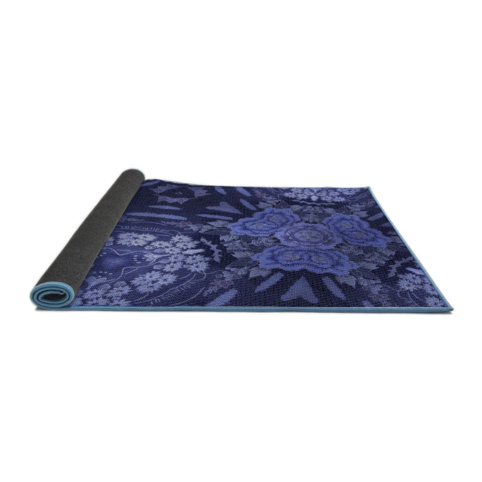 Thickness of Patterned Lapis Blue Rug, pat2041blu
