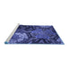 Sideview of Machine Washable Transitional Lapis Blue Rug, wshpat2041blu