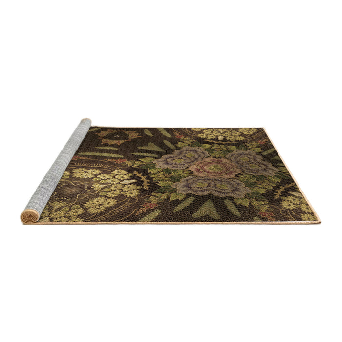 Sideview of Machine Washable Transitional Light Brown Rug, wshpat2041brn