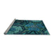 Sideview of Machine Washable Transitional Deep-Sea Blue Rug, wshpat2041lblu