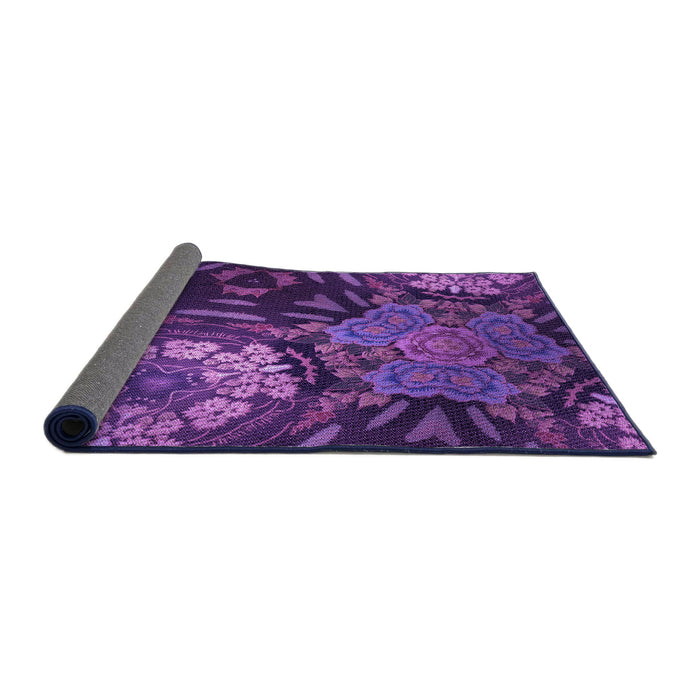 Thickness of Patterned Purple Rug, pat2041pur