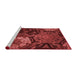 Sideview of Machine Washable Transitional Crimson Red Rug, wshpat2041rd