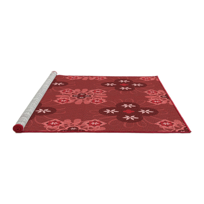 Sideview of Machine Washable Transitional Red Rug, wshpat2042rd