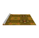 Sideview of Machine Washable Transitional Red Brown Rug, wshpat2042yw