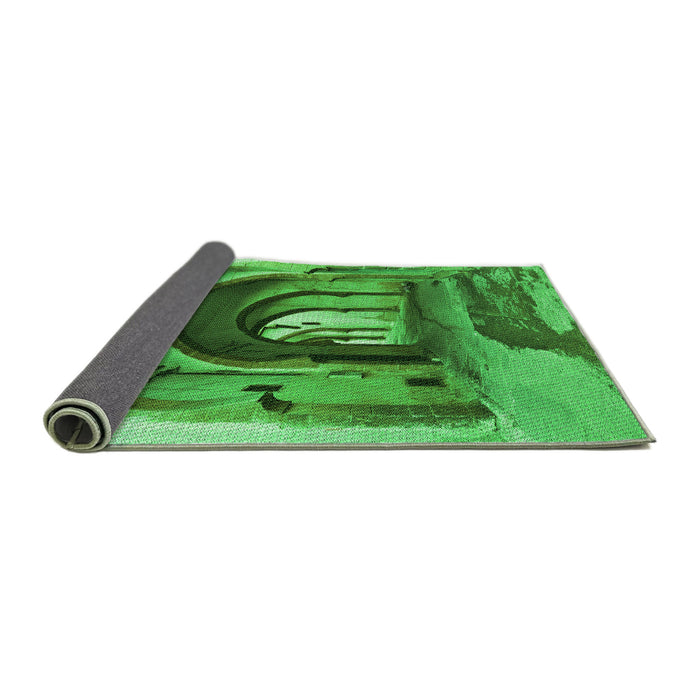 Thickness of Patterned Green Rug, pat2043grn