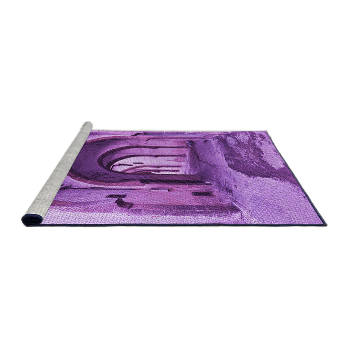 Sideview of Machine Washable Transitional Violet Purple Rug, wshpat2043pur