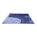 Sideview of Machine Washable Transitional Sky Blue Rug, wshpat2044blu