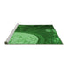 Sideview of Machine Washable Transitional Deep Emerald Green Rug, wshpat2044grn