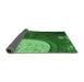 Thickness of Patterned Deep Emerald Green Rug, pat2044grn