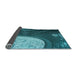 Thickness of Patterned Medium Teal Green Rug, pat2044lblu