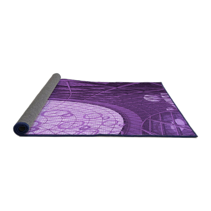 Thickness of Patterned Purple Rug, pat2044pur