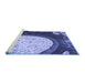 Sideview of Machine Washable Transitional Sky Blue Rug, wshpat2046blu