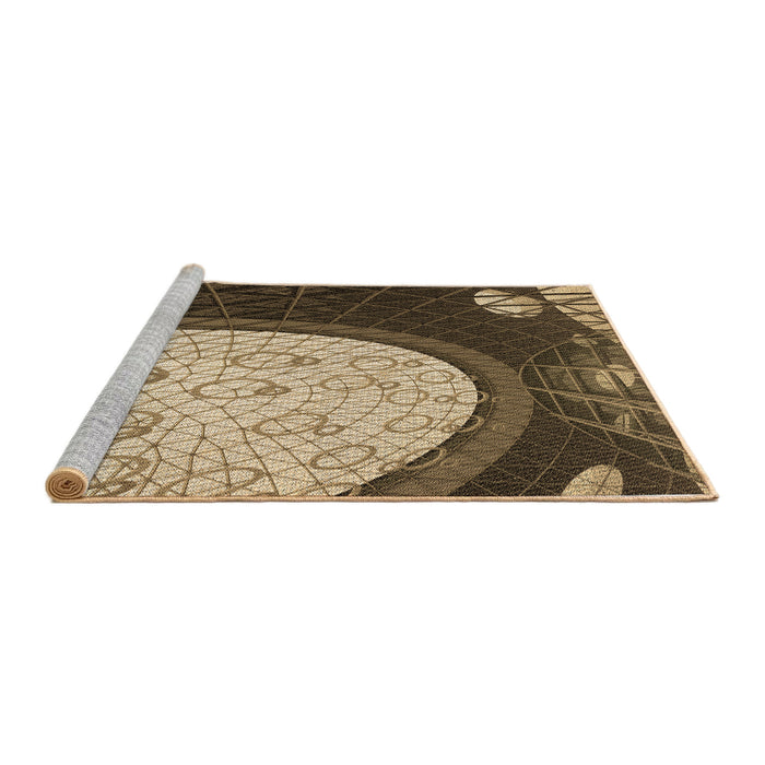 Sideview of Machine Washable Transitional Bakers Brown Rug, wshpat2046brn