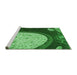 Sideview of Machine Washable Transitional Deep Emerald Green Rug, wshpat2046grn