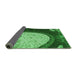 Thickness of Patterned Deep Emerald Green Rug, pat2046grn