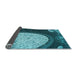 Thickness of Patterned Diamond Blue Rug, pat2046lblu