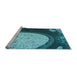 Sideview of Machine Washable Transitional Diamond Blue Rug, wshpat2046lblu