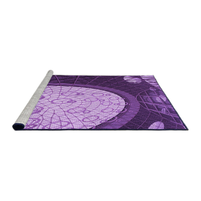 Sideview of Machine Washable Transitional Violet Purple Rug, wshpat2046pur