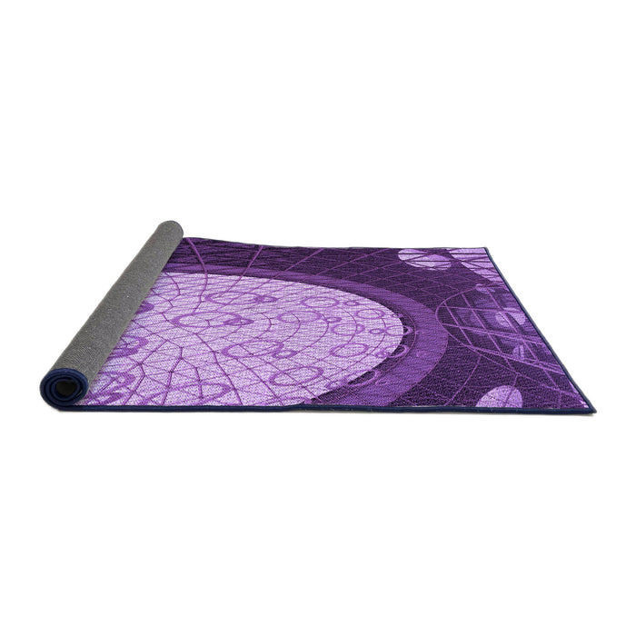 Thickness of Patterned Violet Purple Rug, pat2046pur