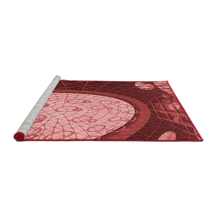 Sideview of Machine Washable Transitional Light Coral Pink Rug, wshpat2046rd