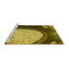 Sideview of Machine Washable Transitional Golden Brown Yellow Rug, wshpat2046yw