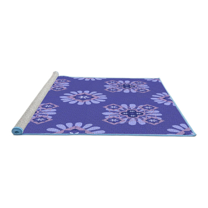 Sideview of Machine Washable Transitional Purple Rug, wshpat2047blu