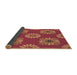 Thickness of Patterned Crimson Red Rug, pat2047brn