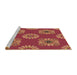 Sideview of Machine Washable Transitional Crimson Red Rug, wshpat2047brn