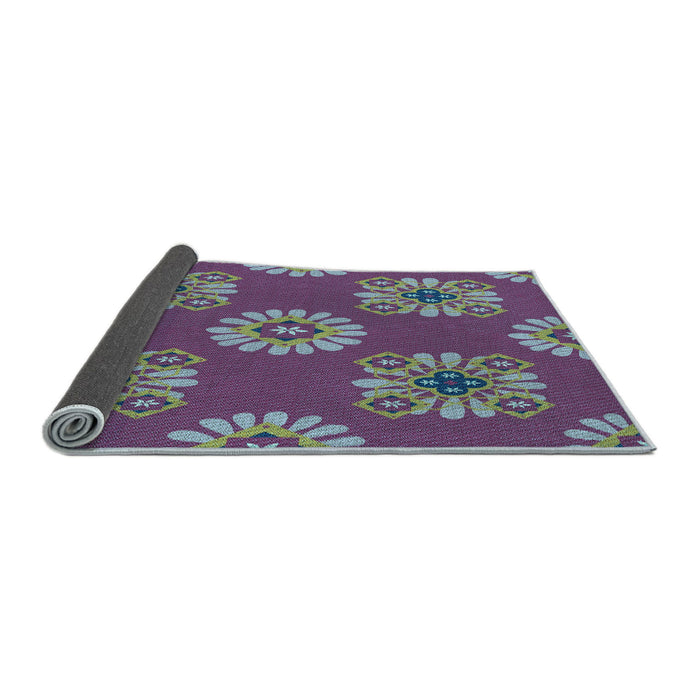 Thickness of Patterned Purple Rug, pat2047lblu