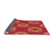 Thickness of Patterned Bright Orange Rug, pat2047org