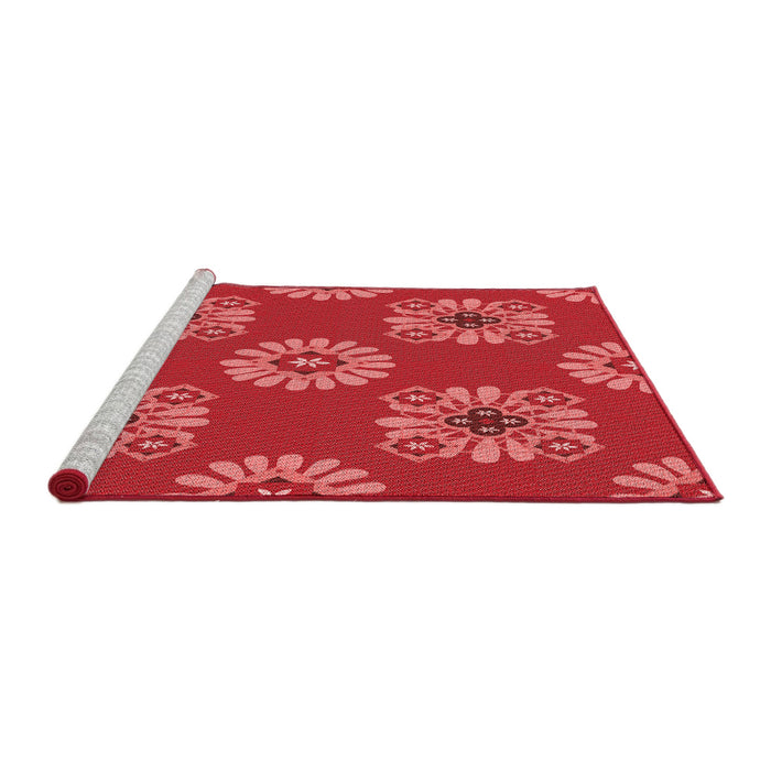 Sideview of Machine Washable Transitional Red Rug, wshpat2047rd