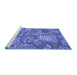 Sideview of Machine Washable Transitional Sky Blue Rug, wshpat2048blu