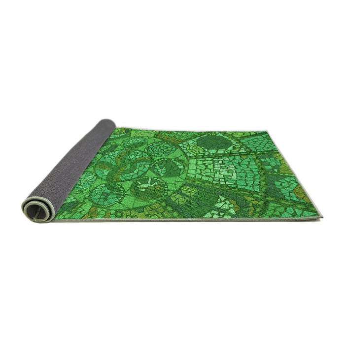 Thickness of Patterned Green Rug, pat2048grn