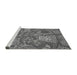 Sideview of Machine Washable Transitional Dark Gray Rug, wshpat2048gry