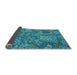 Thickness of Patterned Teal Green Rug, pat2048lblu