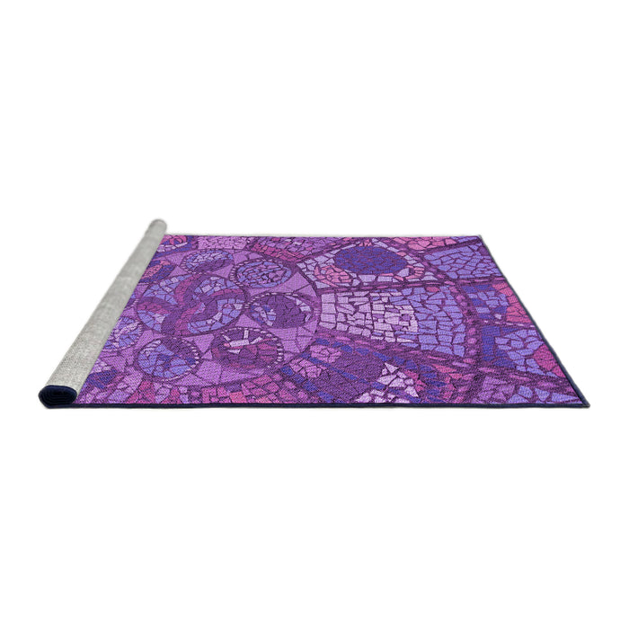 Sideview of Machine Washable Transitional Purple Rug, wshpat2048pur
