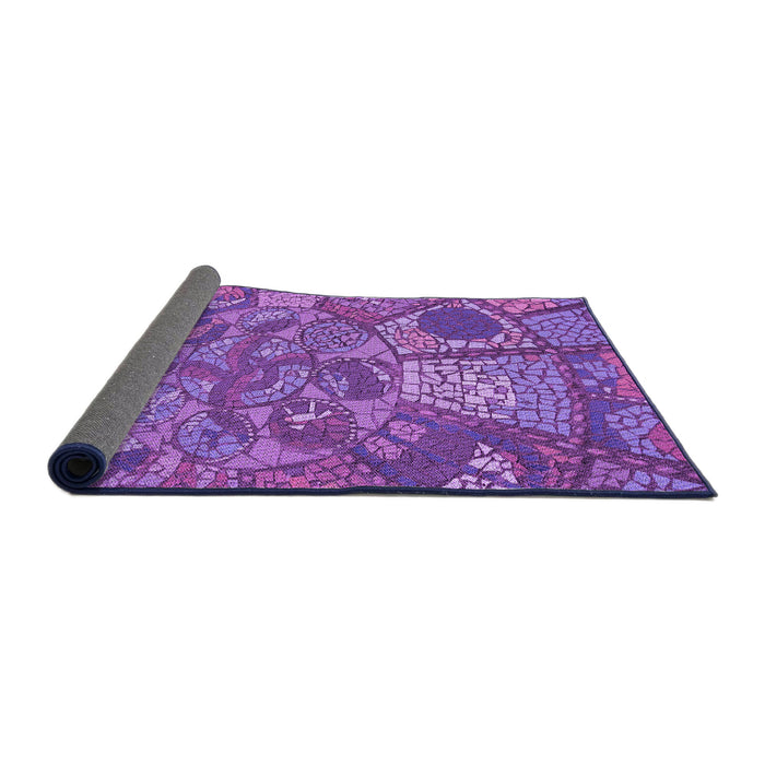 Thickness of Patterned Purple Rug, pat2048pur