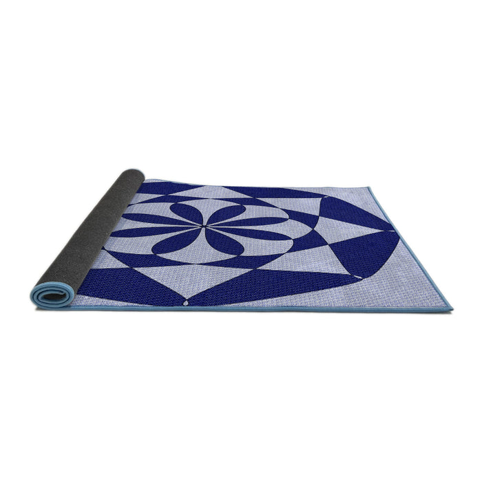 Thickness of Patterned Cobalt Blue Rug, pat2049blu