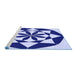 Sideview of Machine Washable Transitional Cobalt Blue Rug, wshpat2049blu