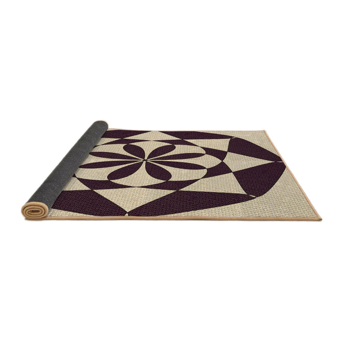 Thickness of Patterned Deep Peach Orange Rug, pat2049brn