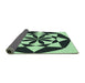 Thickness of Patterned Dark Slate Grey Green Rug, pat2049grn